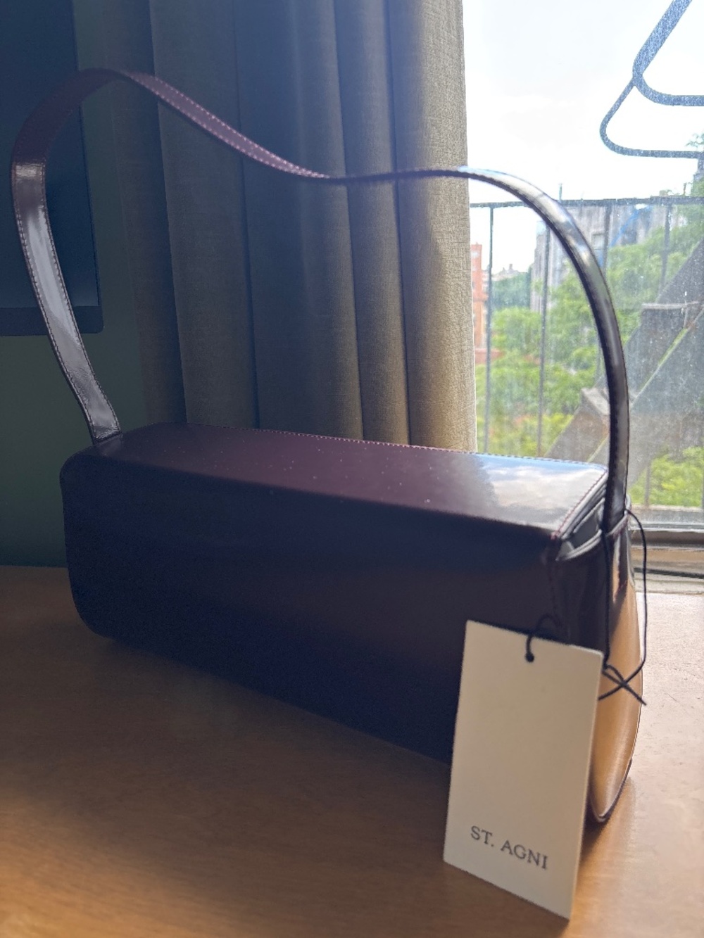 St. Agni East West Baguette Bordeaux Bag - Picture 5 of 7